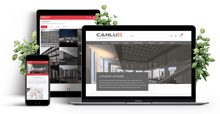 Responsive design webshop Canlux