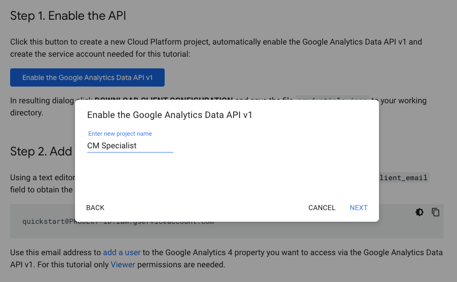 Stap 7: Google Analytics developers API