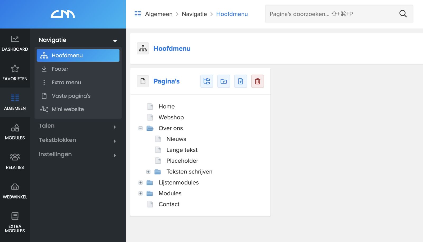 Interface CMS webshop laten maken Amsterdam
