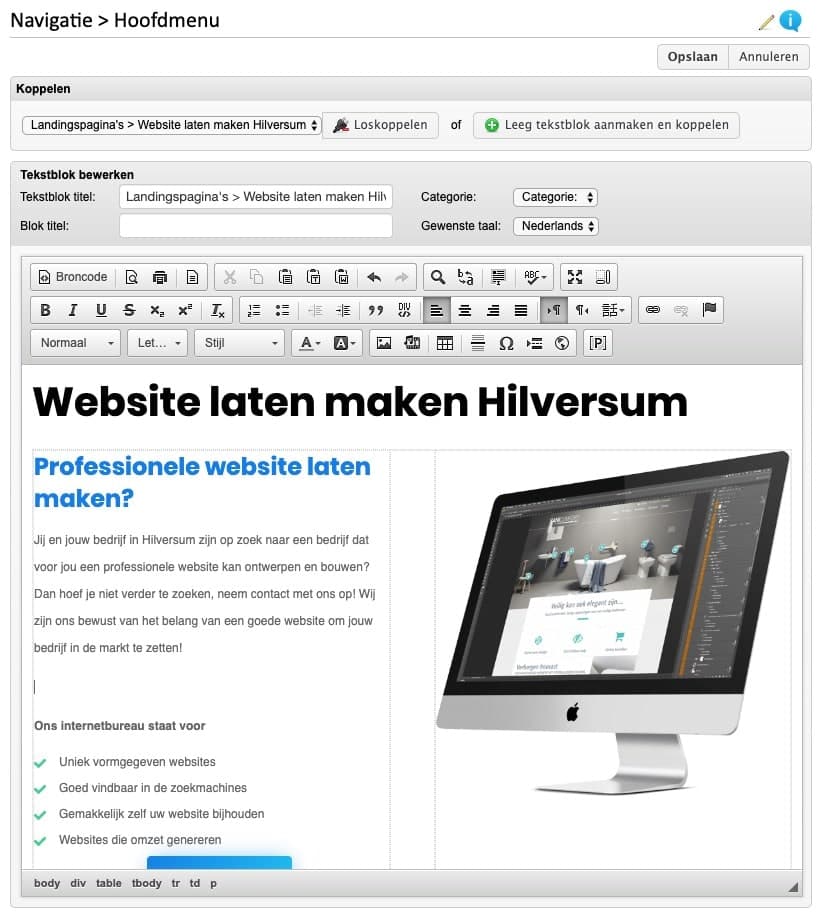 Website zelf beheren Hilversum