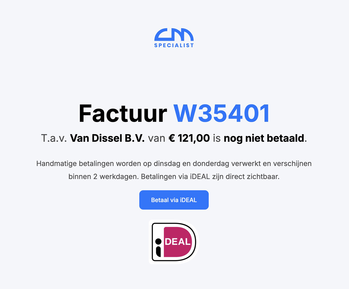 Factuur betalen iDEAL