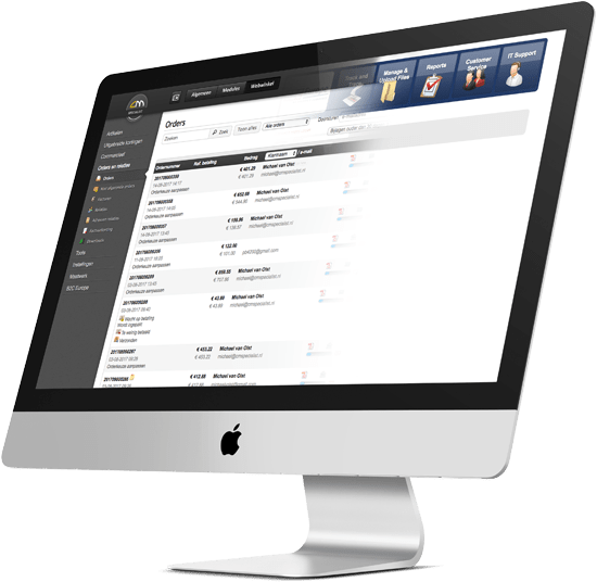 B2C Europe webshop koppeling interface op iMac